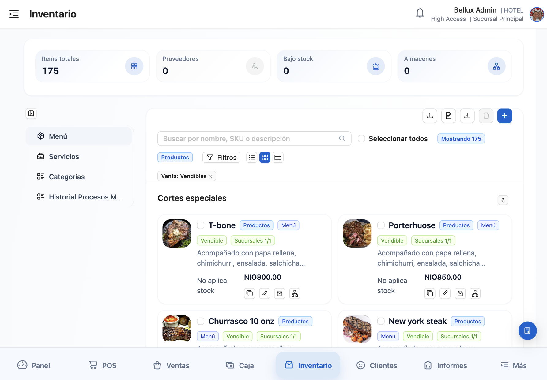 Control de productos e inventario en Bellux
